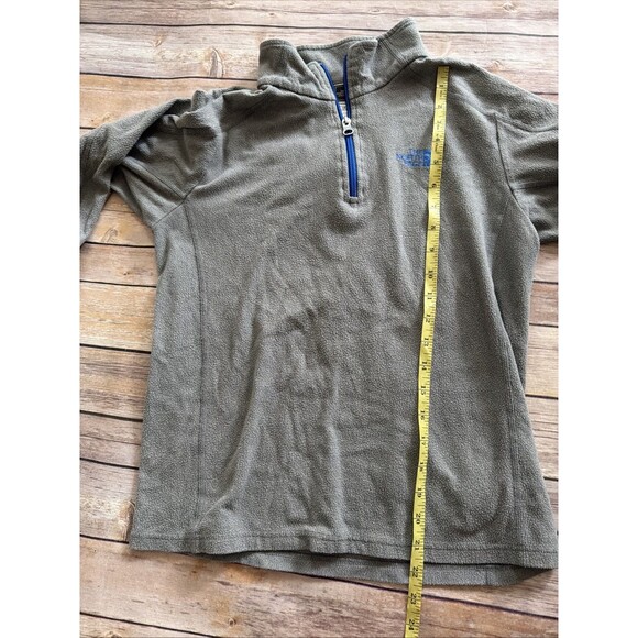 The North Face 1/4-zip quarter zip fleece Asphalt Grey Heather Boys Large 14/16 - Picture 5 of 6